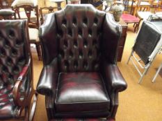 Chesterfield wing back armchair