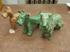 Sylvac terrier, collie and poodle