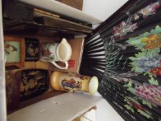 Box of oriental items including photo album