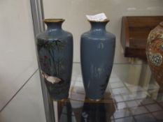 Pair of cloisonne vases