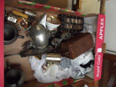 Box of mixed item to include a christening cup