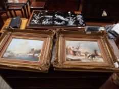 Pair of oil on canvases