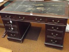 Twin pedestal writing desk