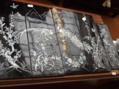 Wooden panels inlaid with mother of pearl
