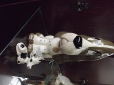 Szeiler studio pottery dog with one other