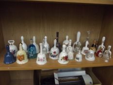 Large collection of ceramic and glass bells