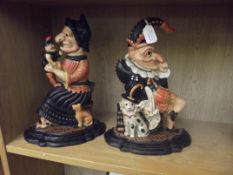 Punch and Judy cast metal door stops