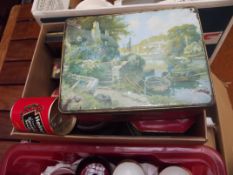 Box of collectable tins