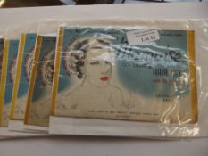 5 vintage hair net flyers