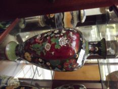 Large cloisonne vase, A/F