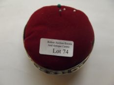 Sterling silver pin cushion Birmingham 1910