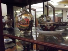 Japanese lidded vase together with cup and saucer