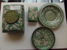 Oriental cloisonne 4 piece set, very unusual
