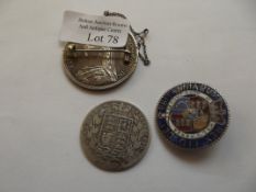 1987 Victoria coin, converted into a pin brooch to