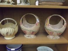 3 Arthur Woods ceramic baskets