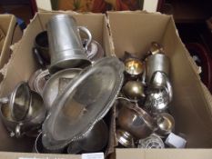2 boxes of plated ware