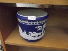 Adams blue and white jardinere