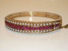 An early 19th century 18ct yellow gold ruby and se