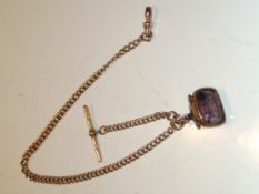 15ct gold Albert chain with T-bar approx 52grams