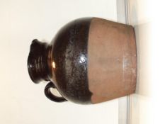 Large welsh pottery slipware/blackware jug. Glazed