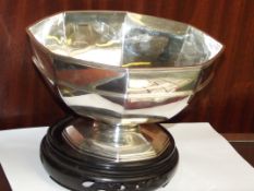 Silver pedestal bowl octagonal form, Birmingham 19