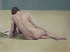 Aln Cownie (1927-) oil on canvas, reclining female