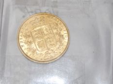 1864 shield back Full sovereign