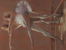 Hutchinson (20th century), pastel drawing on coloured paper depicting ballet dancers, 64cm x 45cm