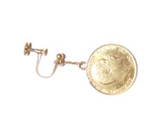 1910 half sovereign mounted