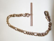 9ct gold Albert chain with T-bar approx 6grams