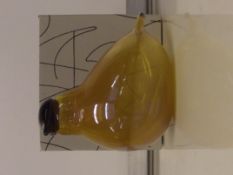 Iittala Oiva Toikka yellow Chiffchaff fully etched