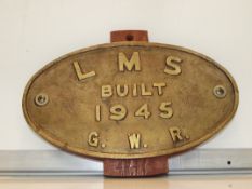 Railway plaque in brass - 