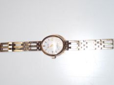 Rotary elite 9ct gold case and strap ladies wristw