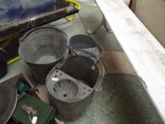 3 x galvanised buckets