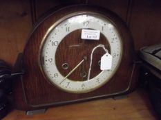 Oak cased art deco mantel clock