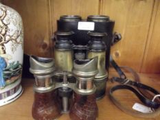 Three pairs of early track and opera glasses
