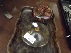 Bakelite trinket box together faux tortoiseshell t
