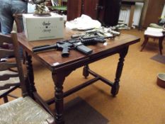 Oak drawer leaf dining table