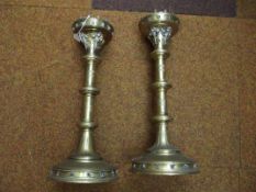 Pair of early church candlesticks