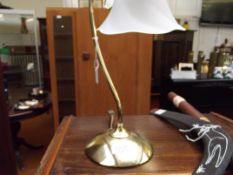 Brass art nouveau style table lamp