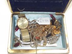 Collection of jewellery to include a wristwatch