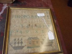 Alphabetical sampler dated 1820