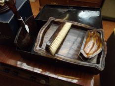 Faux tortoiseshell dressing table set