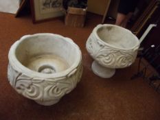 Pair of stoneware platers