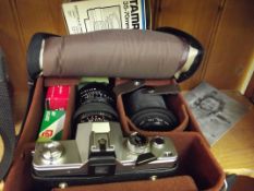 Praktica camera with four lenses