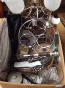 Assorted items to include plate flatware