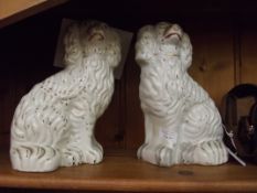 Pair of Victorian Staffordshire spaniels