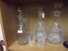 Three glass decanters to include one Georgian