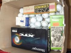 Quantity of golf balls to include dominoes and oth