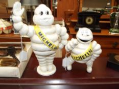 Two cast iron Michelin money boxes